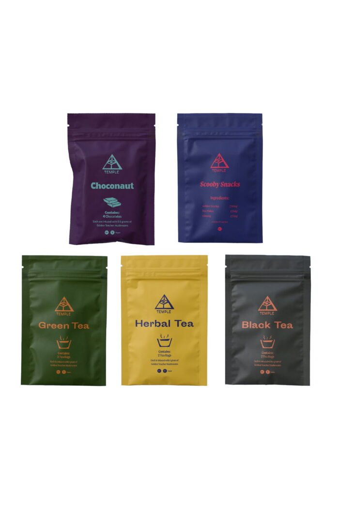 Temple Teleport Sample Pack: Magic Mushroom Tea & Chocolate Mix - Image 1